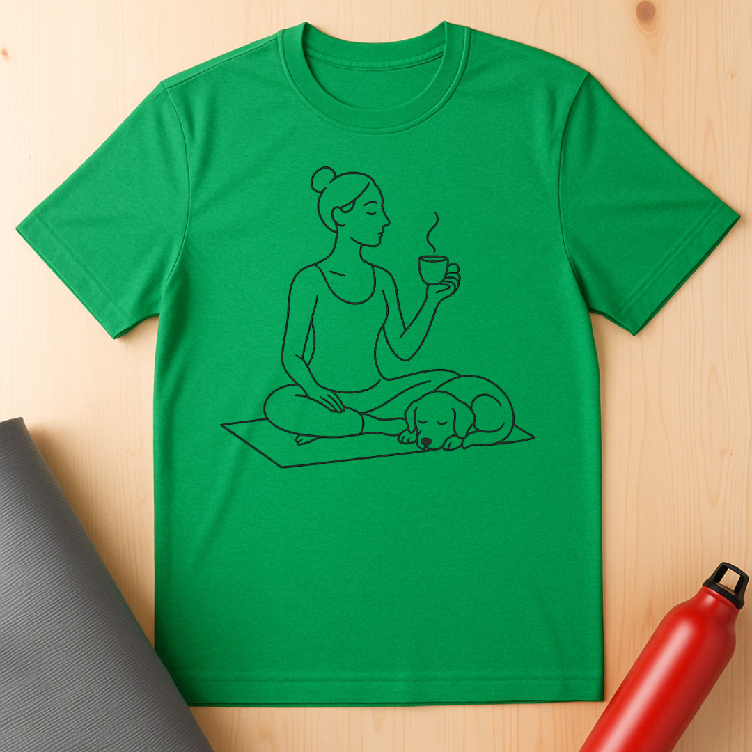 Yoga Line Art Dog Tee