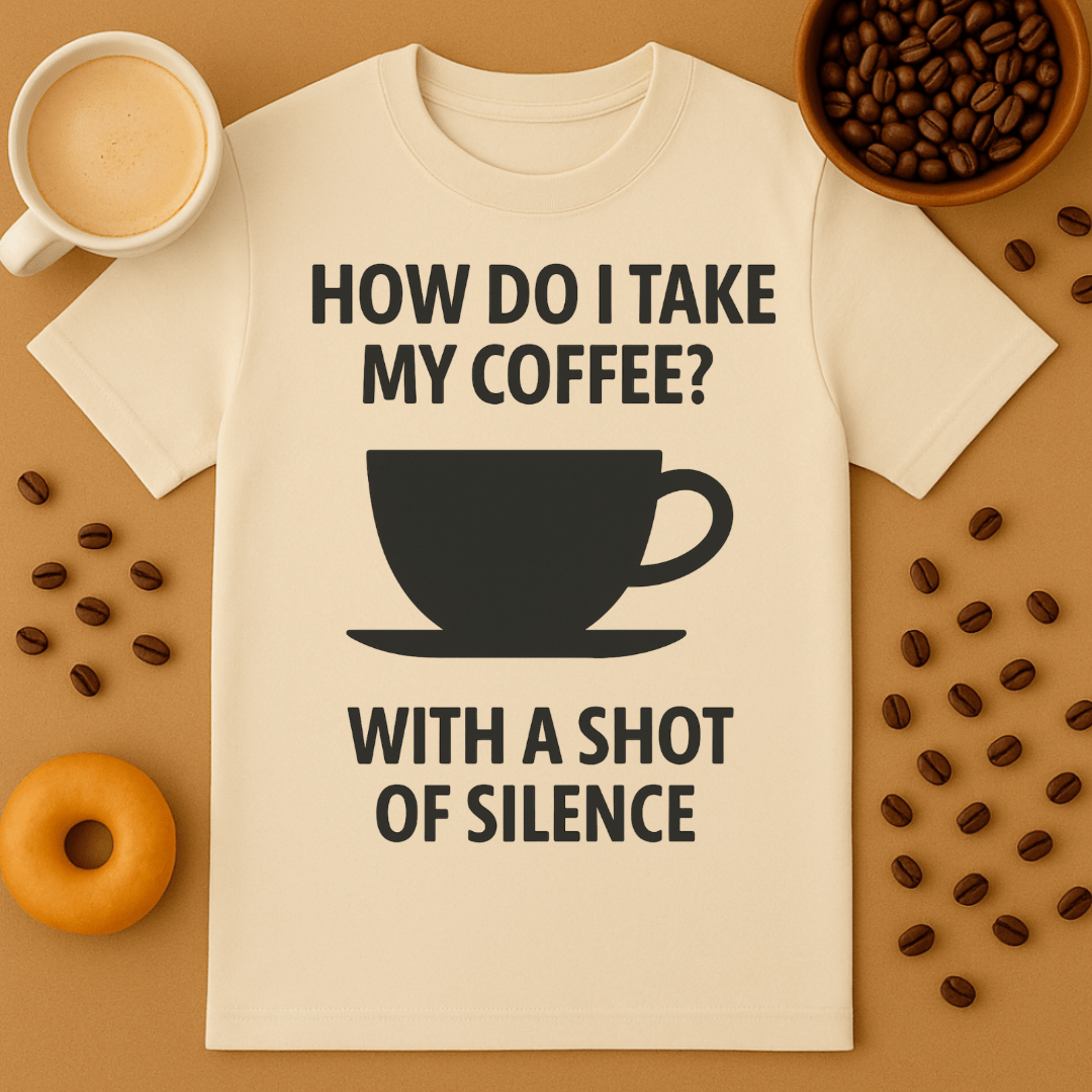 How Do I Take My Coffee? With A Shot Of Silence – Coffee Shirt
