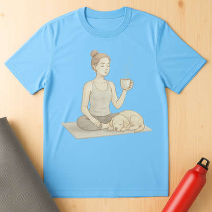 Soft Pastel Style Coffee Yoga Tee