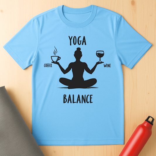 Coffee, Wine, Yoga T-shirt