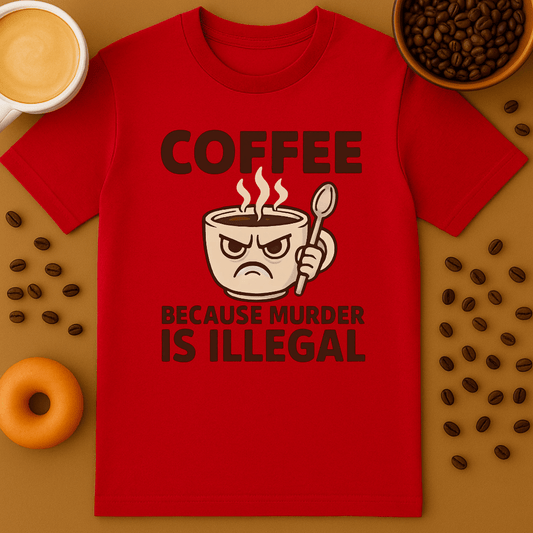 Coffee Because Murder Is Illegal Graphic Tee