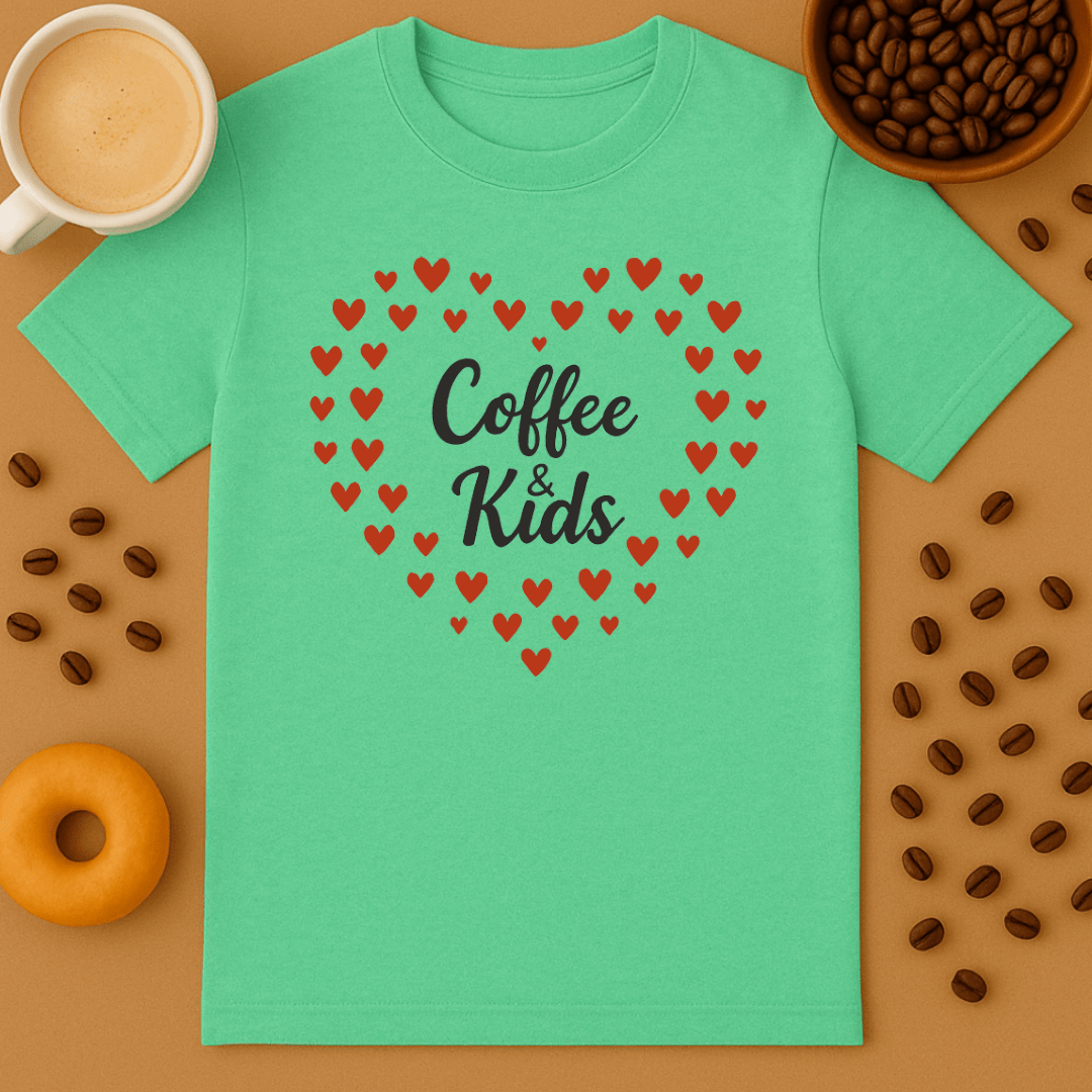 Coffee & Kids Heart Tee