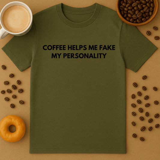 Coffee Helps Me Fake My Personality Tee