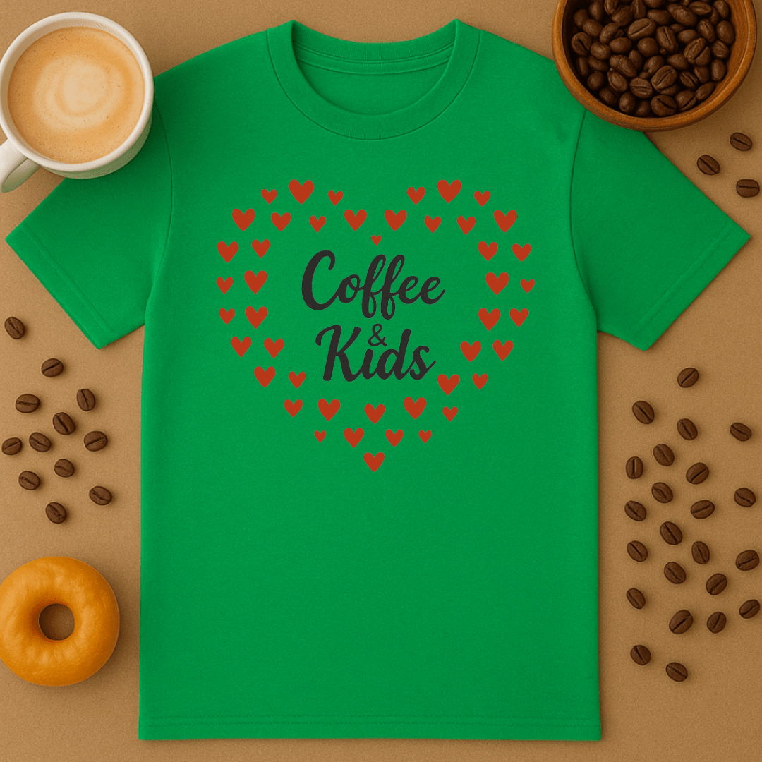 Coffee & Kids Heart Tee