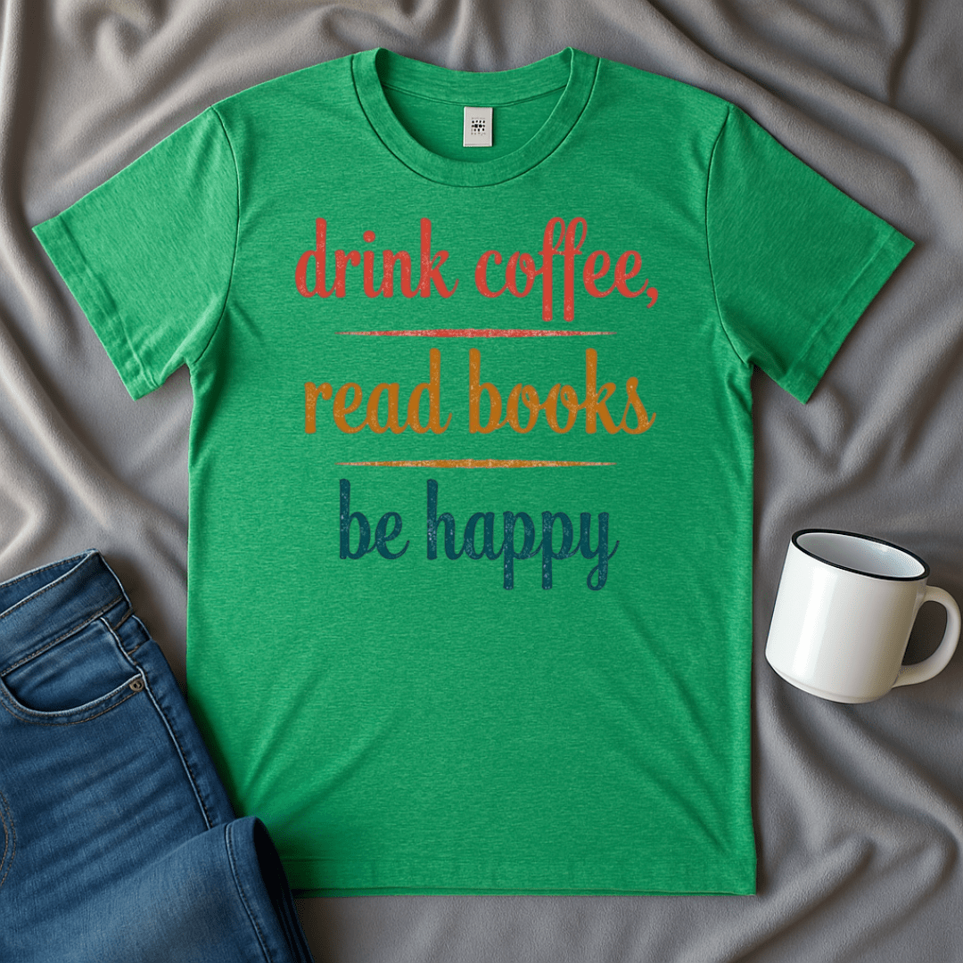 Drink Coffee, Read Books, Be Happy T Shirt